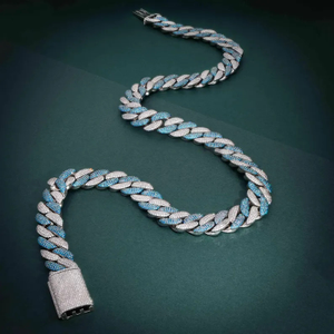 Collar de Cadena de Cuerda de Aleación de Zinc, Estilo Hiphop Unisex, Diseño Trenzado Azul Gris, Joyería de Moda para Uso Diario - Product Image 2