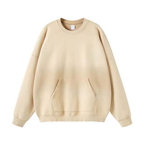 Sweat-shirt personnalisé avec logo vintage, effet délavé, 100% coton, grandes tailles, teinture unie, basique, OEM/ODM, vêtements d'hiver unisexes - Product Image 1