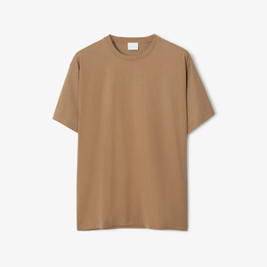 เสื้อยืดคอกลมแขนสั้นผู้ชาย ผ้าถัก สีพื้น ทรงปกติ สีเบจ ขายส่ง - Product Image 1