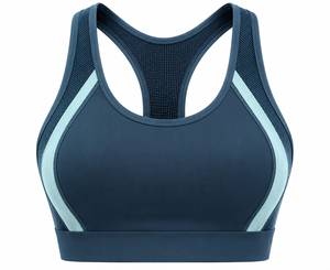 Women's High Support Mesh <b>Racerback</b> Seamless Eco-Friendly Sports Bra Premium Breathable Workout Yoga Gym Fitness Activewear <b>Top</b> - Product Image 5