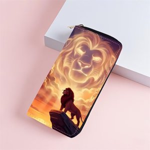 Portefeuille long pour enfants motif lion de dessin animé, mignon, en cuir PU, pour femme, porte-cartes de crédit, pochette de soirée, vente en gros - Product Image 1