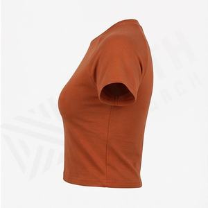 เสื้อยืดครอปแขนสั้นผ้าฝ้ายสำหรับผู้หญิง สวมใส่สบาย ทรงเข้ารูป น้ำหนักเบา เหมาะสำหรับฤดูร้อน ราคาขายส่ง รับผลิตตามสั่ง สีตามต้องการ - Product Image 3