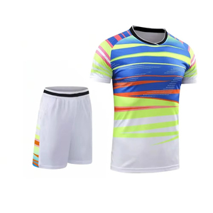 Ensemble d'uniformes de sport respirants personnalisés avec logo, impression numérique, manches courtes, maillots de tennis, badminton, volley-ball pour hommes, vente en gros - Product Image 2