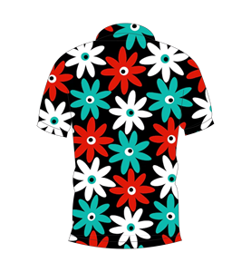 เสื้อโปโลผู้ชายสีดำพิมพ์ลายดอกไม้หลากสีแขนสั้นลำลองแฟชั่นฤดูร้อน - Product Image 2