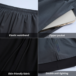 QUBA FASHION OEM – Nouveauté : Short de sport gris pour homme, séchage rapide, imperméable, taille haute avec cordon de serrage, poches, couleur unie, en Spandex - Product Image 5