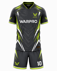 Ensemble d'uniformes de football pour hommes WARPRO, kit d'équipe de football à sublimation géométrique moderne, vêtements d'équipe de football haut de gamme, short respirant - Product Image 1