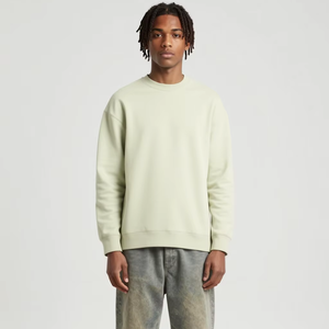 Sweat-shirt à col rond vert clair pour homme, impression numérique, décontracté, manches longues, coton, pull confortable, streetwear - Product Image 1