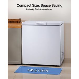 Congelatore Compatto da 5 Piedi Cubi con Apertura Superiore e 2 Cestelli Rimovibili, Congelatore a Pozzetto Regolabile - Product Image 5