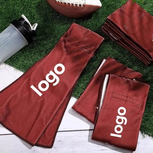 Custom Maroon Sports <b>Towel</b> Quick Dry Polyester Foldable <b>Sweat</b> Hand <b>Towel</b> with Logo Print for American Football Team Training - Product Image 3