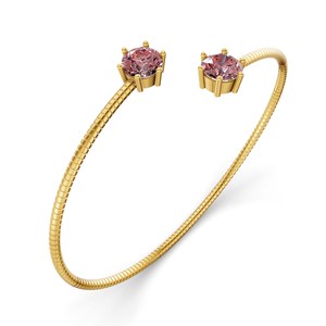 กำไลข้อมือเพชรแล็บสีชมพูสดใสเอโลรา เฟล็กซี่ ไวท์โกลด์ 14 กะรัต (1 กะรัต) ทูวี. ดีไซน์แบบยืดหยุ่น ครึ่งวงกลม แบบมินิมอล สำหรับทุกเพศ ขายส่ง - Product Image 6