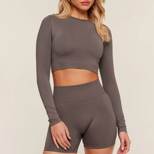 Camiseta Deportiva de Yoga para Mujer, Transpirable, de Spandex, Elástica, de Manga Larga, Ajustada, con Elasticidad en Cuatro Direcciones, Cómoda - Product Image 6