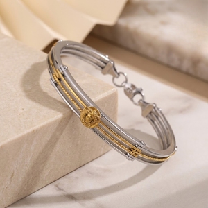 925 Silver Gold Finish Kada <b>Bracelet</b> for Men Women Traditional Stylish <b>Adjustable</b> Hand Jewelry Gift Collection - Product Image 3