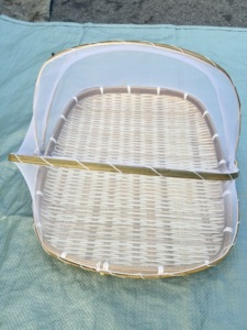 Two-Piece Set Handmade Bamboo Food <b>Tent</b> Trays with Mesh Covers for Picnic Outdoor Dining and Food Protection Made in Vietnam - Product Image 4