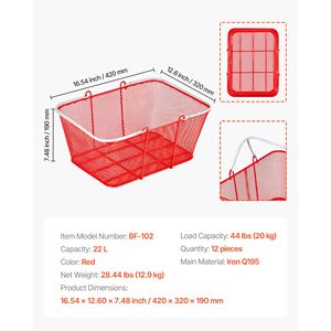 12 Cesti Metallici Impilabili da 22L, Portatili con Manici, Struttura a Rete Densa, Capacità 44 Libbre, Alimentazione Personalizzabile - Product Image 2