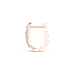 Pendientes de Aro Bali Minimalistas de Plata de Ley 925 Chapados en Oro Rosa de 18K con Circonita Elegante, Lujo Diario para Mujer - Product Image 1