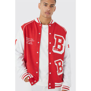 Chaqueta Varsity de Invierno para Hombre, de Lana y Piel de Oveja, Resistente al Viento, Personalizada con Letras Bordadas, Estilo Urbano, Talla Grande - Product Image 6