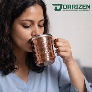 Tazas Elegantes de Cobre Puro Ecológicas de 400 ml, a Prueba de Fugas, Aptas para Lavavajillas, Reutilizables, Hechas a Mano, Personalizables, Beneficios para la Salud de los Adultos - Product Image 3