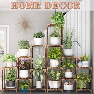 Support d'angle pour plantes d'intérieur et d'extérieur, grande étagère à plusieurs niveaux avec espace pour suspendre des pots de fleurs, pour balcon - Product Image 4