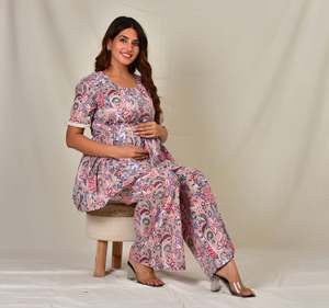 Conjunto de Top Peplum y Pantalón para Mujeres Embarazadas, Conjunto de Dos Piezas de Maternidad, Ropa de Verano, Regalo para Esposa - Product Image 3