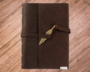 Feather Closure Premium Leather Journal Handmade Sketchbook Bound Journal Drawing Travel Journal <b>Customized</b> Logo <b>Diary</b> - Product Image 1