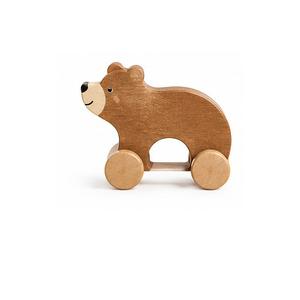 Juguete de madera para arrastrar con forma de erizo, verde, regalo para niños pequeños, diseño escandinavo ecológico - Product Image 6