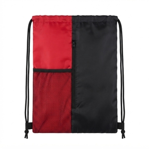 Custom Drawstring Bag with Zipper Pocket Durable Polyester Promotional Bulk OEM Manufacturer Sialkot Export Factory Team - Product Image 1