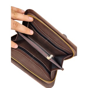 Cartera Larga de Cuero Genuino para Mujer, de Gran Capacidad, con Forro de Seda, Cierre de Cremallera, Bolso de Mano Duradero, Premium para Uso Diario - Product Image 5