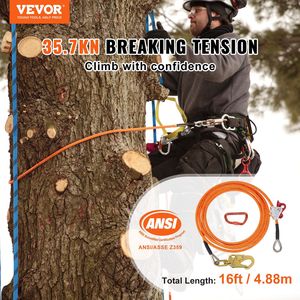 Corda da Arrampicata per Arboristi con Anima in Acciaio da 12,7 mm, 4,8 m (16 piedi), Attrezzatura per Arrampicata su Alberi con Moschettone in Acciaio Legato e Moschettone in Lega di Alluminio - Product Image 2