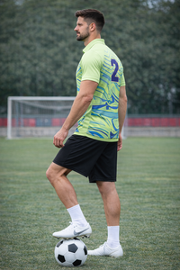 Chemises de sport personnalisées imprimées par transfert thermique pour l'automne, en polyester/coton, respirantes, séchage rapide, écologiques, fourniture en gros OEM - Product Image 2