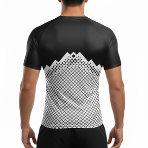 เสื้อยืดออกกำลังกายผู้ชายแขนสั้นแบบรัดรูปสำหรับฤดูร้อน พิมพ์ลายตามสั่ง ระบายอากาศได้ดี แห้งเร็ว เหมาะสำหรับวิ่งและออกกำลังกาย - Product Image 4