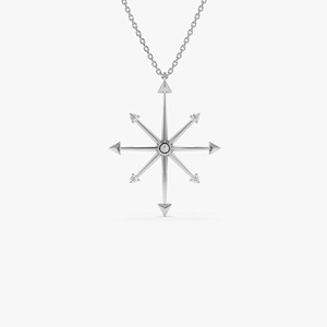 Collier pendentif étoile boussole en or jaune avec diamant de laboratoire - Product Image 3