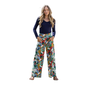 Pantalon décontracté imprimé pour femme avec taille élastique et coupe confortable pour tous les jours - Product Image 1
