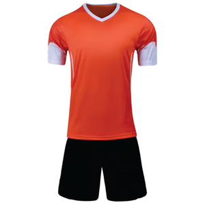 INDEX SPORTSWEAR Conjunto de Camiseta de Fútbol Sublimada Personalizada Naranja y Blanca con Cuello en V de Manga Corta para Hombre, Transpirable y que Absorbe la Humedad - Product Image 4