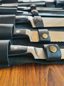 Premium Leather Knife <b>Roll</b> Culinary Knife Holder <b>Bag</b> Chef <b>Tool</b> Organizer Durable Travel Storage LKR-0312 - Product Image 5