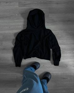 Sweat à capuche zippé oversize pour homme, noir, tricoté, imprimé lettres pailletées, style streetwear, collection automne - Product Image 4