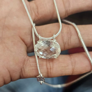 Jewelry Sterling <b>Silver</b> Crystal Necklace Geometric Pendant Necklace for Women Jewelry Wholesale Price Luxury Style - Product Image 1