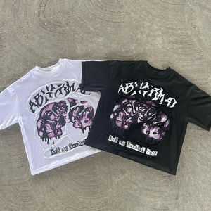 T-shirt décontracté imprimé à col rond pour homme, coupe classique, en tissu jersey 100 % coton anti-boulochage 200 g, service OEM - Product Image 1