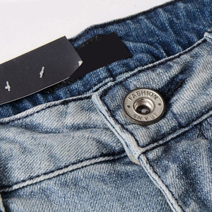 Pantalon en jean pour homme de haute qualité, avec logo personnalisé, options de couleurs personnalisées, broderie délavée pour l'hiver, style urbain, jean décontracté uni - Product Image 4