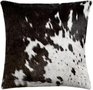 Housse de coussin carrée en fausse fourrure imprimé peau de vache, 16 pouces, style bohème, décoration d'intérieur - Product Image 3