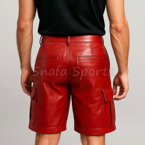 Pantalones cortos de cuero transpirables para hombre, de verano, con múltiples bolsillos, 100% cuero, de venta caliente. - Product Image 2