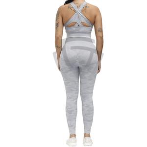 Conjunto de 2 piezas de sujetador y leggings de marca privada para mujer, ropa deportiva, yoga y gimnasio, traje de yoga para mujer, conjuntos de sujetador y leggings para mujer - Product Image 4