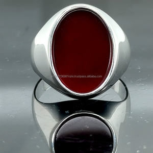 925 Sterling <b>Silver</b> and Oval Cut Stone <b>Men</b> <b>Ring</b>, Gift for Him Red Agate Stone <b>Ring</b> Oval Classic <b>Ring</b> Agate - Product Image 1
