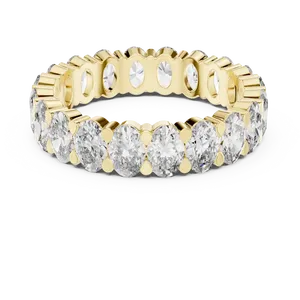 Bague unisexe en or massif 18 carats avec diamants ovales cultivés en laboratoire, style éternité complète, pour mariage ou anniversaire, un cadeau raffiné et remarquable. - Product Image 1