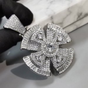 Colgante de Moissanita Giratorio de Plata 925 de Alta Calidad Personalizado para Rapper, Joyería Hip Hop con Diamantes de Moissanita - Product Image 6