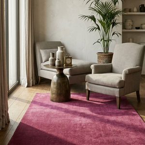 Tapis géométrique rose baie à poils épais, tufté à la main, antidérapant, très demandé, style moderne et minimaliste, en laine, pour salon et chambre - Product Image 4