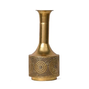 Handmade Brass Tabletop <b>Vases</b> <b>Set</b> Bohemian Style Decor Golden Engraved Metal <b>Vase</b> for Housewarming Gift - Product Image 3