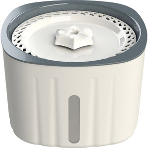 Fontaine à eau pour oiseaux Fuente Flower Bird Bath 2 L blanc gris avec perchoir et trou de drainage pour usage extérieur - Product Image 1