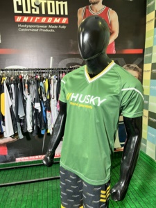 Maillot de football pour homme Husky, col en V, manches courtes, polyester sublimé, évacuation de l'humidité, uniforme d'équipe personnalisé, coupe athlétique, 140g, toutes tailles - Product Image 4