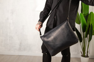 Bolso de Cuero para Portátil con Logotipo Personalizado, Estilo Militar, con Múltiples Bolsillos, Impermeable, Convertible, Portátil, Unisex - Product Image 4
