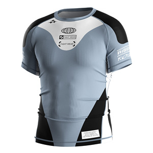 Débardeur de sport sans manches pour homme, séchage rapide, imprimé géométrique, tricoté, col rond, coupe ajustée, gris bleu - Product Image 6